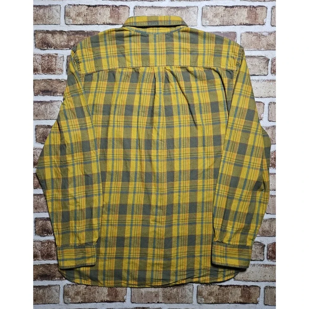 The North Face Men’s XL Yellow Plaid Long Sleeve Button Up 100% Cotton Shirt